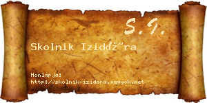 Skolnik Izidóra névjegykártya